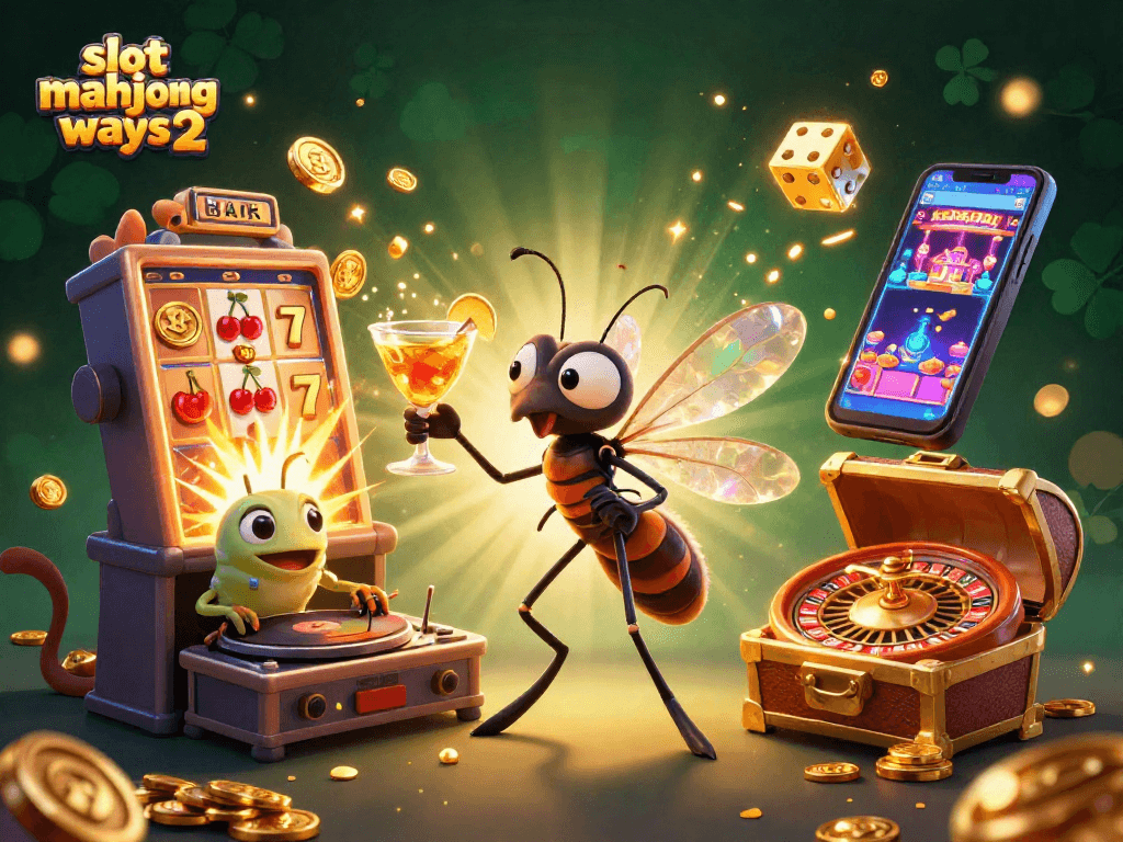 Experience the excitement of slot mahjong ways 2 with a vibrant 3D casino scene filled with enchanting characters.