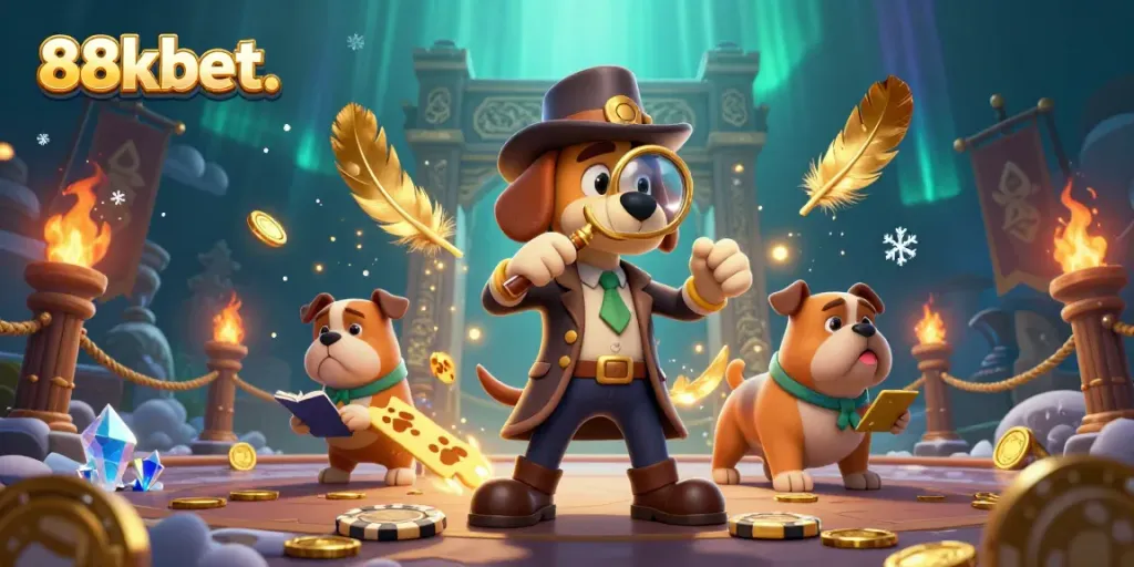 Explore thrilling betting adventures at 88kbet. with characters decoding poker clues in an engaging scene.